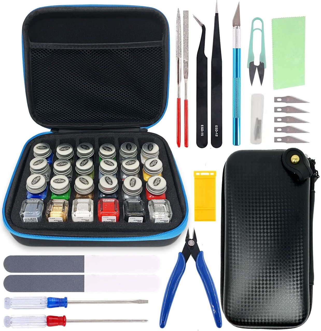 Pixiss Model Paint Storage Case for Testor Paints and Model Accessory Kit